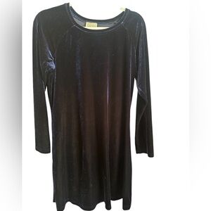 Vintage 90s Moda International crushed velvet navy dress women’s medium